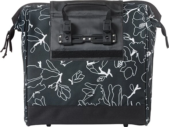 Basil Grand Flower Shopper MIK Hooks Gepäcktasche schwarz