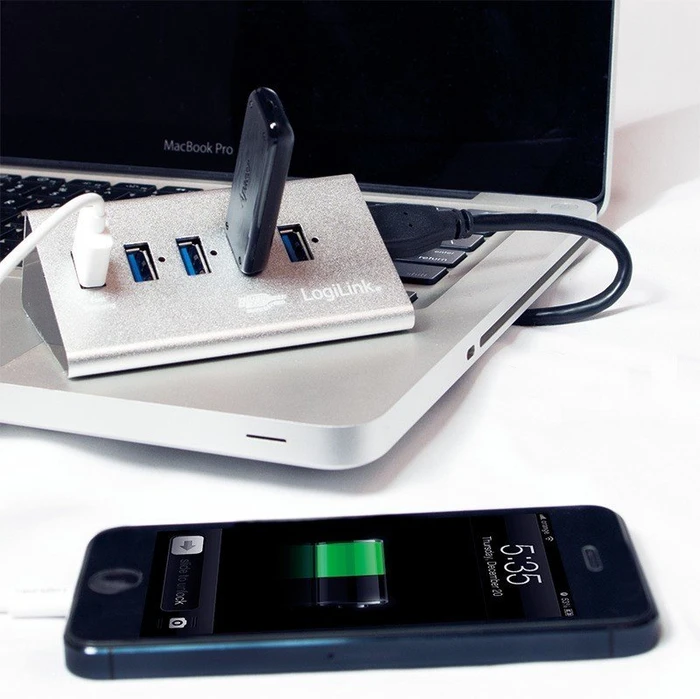 LogiLink Aluminium USB-Hub, 5x USB-A 3.0, USB 3.0 Micro-B [Buchse]