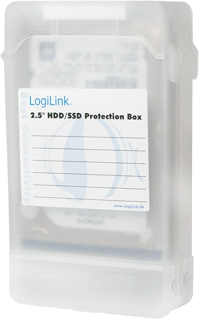 LogiLink Festplatten Schutz-Box, 2x 2.5", transparent