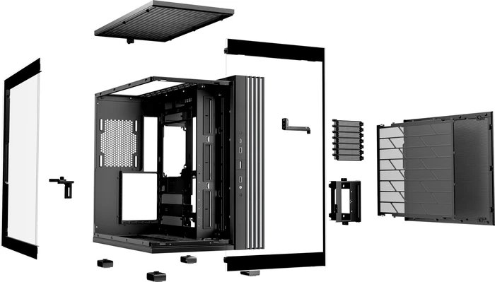 be quiet! Light Base 600 DX Black, schwarz, Glasfenster