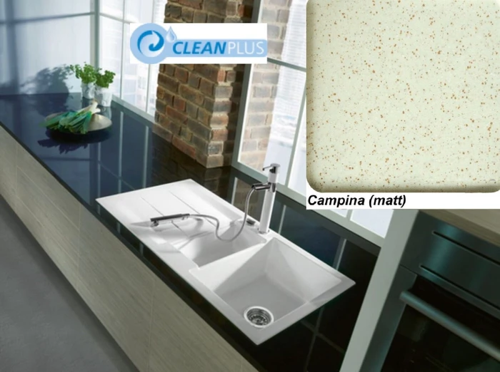 systemceram Genea 100 F Einbau Becken reversibel mit Ablauffernbedienung campina