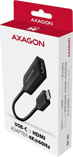 Axagon HDMI Adapterkabel, USB-C [Stecker] auf HDMI 2.1 [Buchse], 4K60Hz, Adapterkabel, 25cm