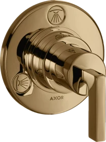 Hansgrohe Axor Citterio Ab- und Umstellventil Trio/ Quattro Unterputz mit Hebelgriff polished bronze