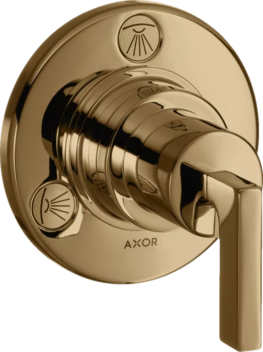 Hansgrohe Axor Citterio Ab- und Umstellventil Trio/ Quattro Unterputz mit Hebelgriff polished bronze