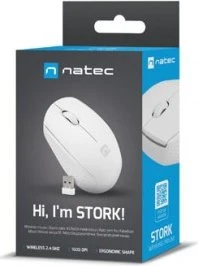 Natec Stork Wireless Mouse weiß, USB