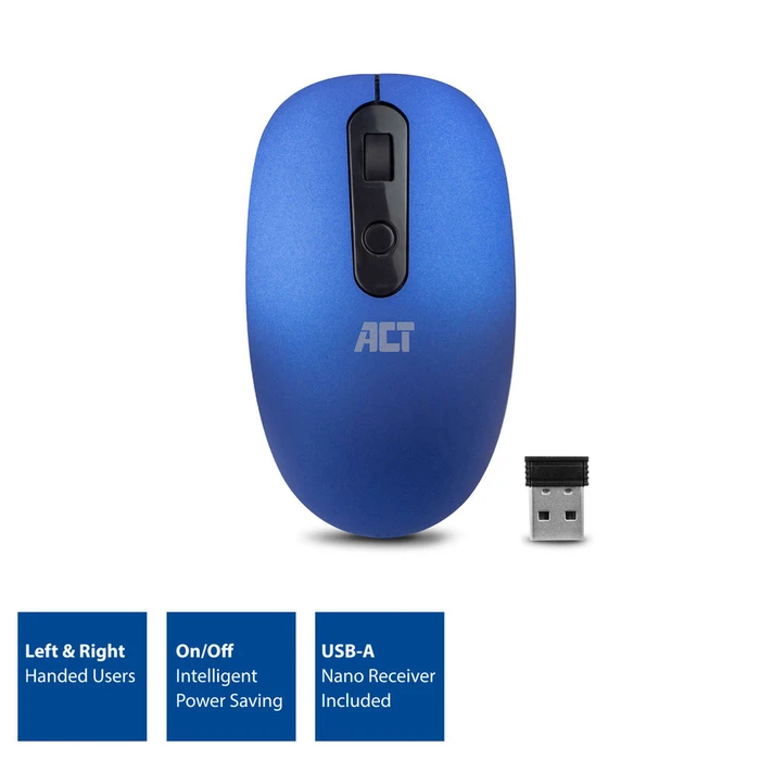 Act Wireless Mouse 1200dpi blau, USB