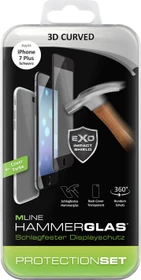 MLine Protection Set 3D Curved für Apple iPhone 7 Plus (HDISPROTSETIP7PLUBKH)