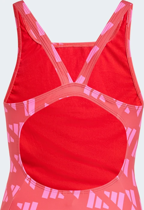 adidas Logo Graphic V-Back Badeanzug semi lucid/lucid pink (Junior)