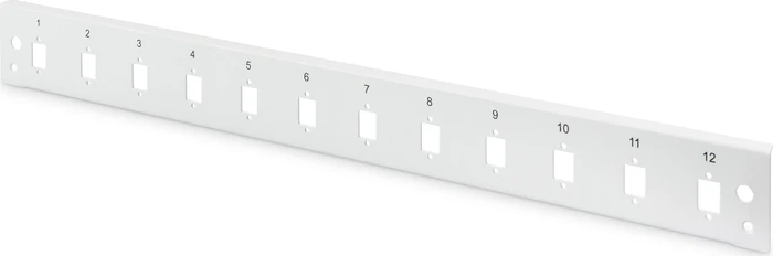 Digitus LWL/Glasfaser Spleißbox Frontblende, Schnellverschluss, grau, 12-Port, 12x LC-DX/SC-SX, 1HE, grau