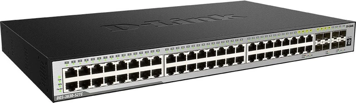 D-Link DGS-3630 Rackmount Gigabit Managed Switch, 44x RJ-45, 4x SFP+, 4x RJ-45/SFP