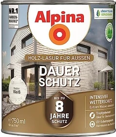 Alpina Farben Dauer-Schutz Holz-Lasur außen weiß, 750ml