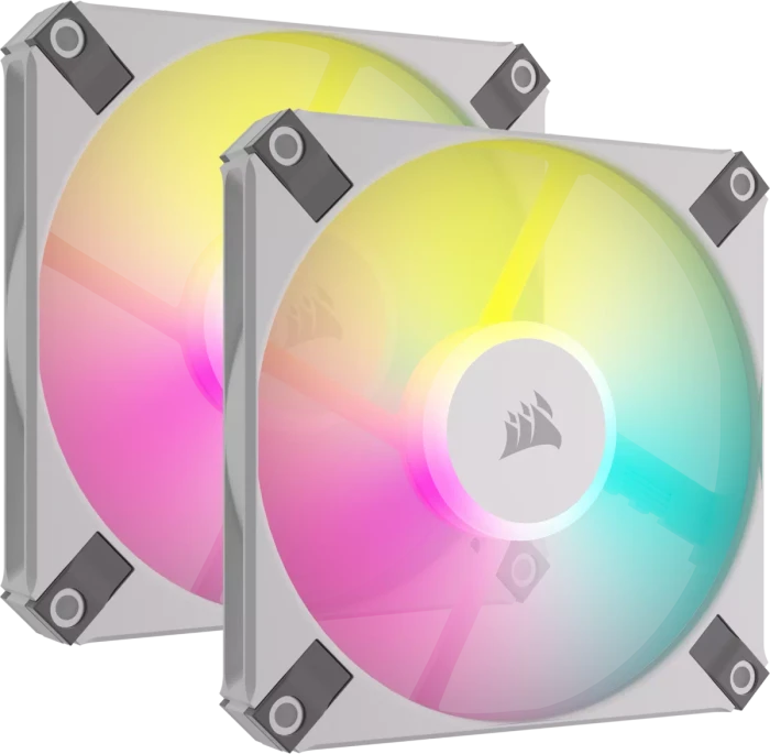 Corsair AF Series iCUE AF120 RGB Slim Twin Pack, weiß, 120mm, 2er-Pack