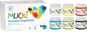 Kreul Mucki Porzellan-Fingerfarbe, 6 Farben, 150ml, 6er-Set