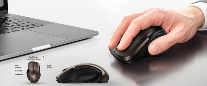 Genius Ergo 8200S Wireless Silent Mouse braun/schwarz, USB