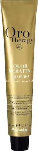 Fanola Oro Therapy Oro Puro Color Keratin Haarfarbe 1.0 schwarz, 100ml