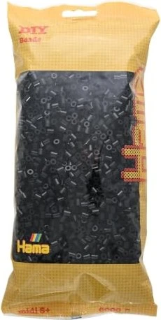 Hama midi Beutel mit Perlen 6000 Stück schwarz