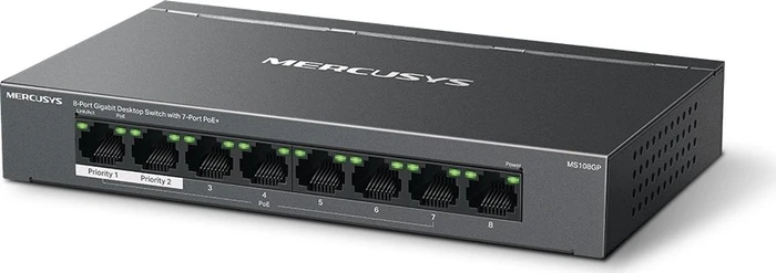 Mercusys Desktop Gigabit Switch, 8x RJ-45, 65W PoE+