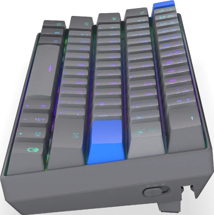 Endorfy Thock V2 Compact Wireless, PBT, grau, LEDs RGB, hot-swap, Endorfy YELLOW, USB/Bluetooth, CZ/SK