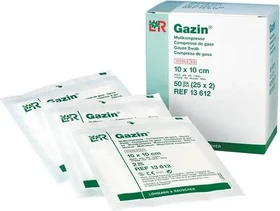 Lohmann & Rauscher Gazin Mullkompresse steril 8-fach,  5 x 5cm,    10 Stück (5x 2 Stück)