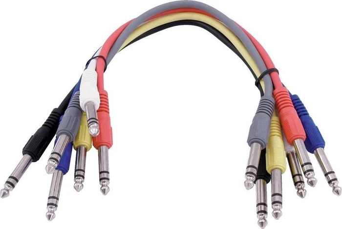Omnitronic Klinkenkabel 6.35mm Patchcord Stereo 6x 0.9m