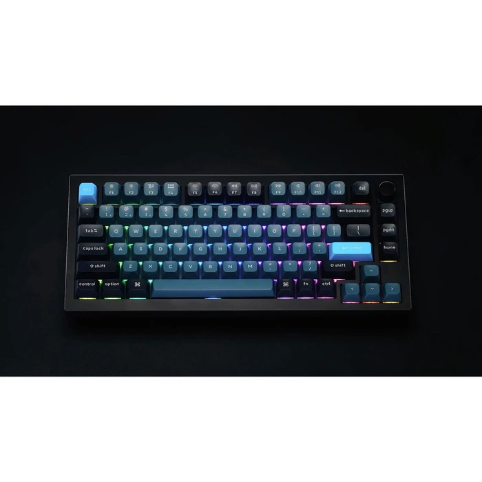 Keychron Q1 Pro, LEDs RGB, hot-swap, schwarz/blaugrau, Keychron K Pro RED, USB/Bluetooth, DE