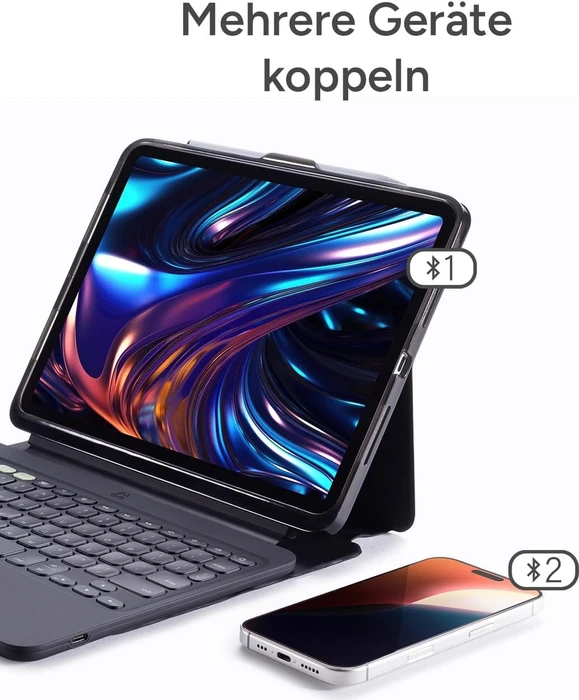 ZAGG Pro Keys 2 für iPad Air 11" (M4/M3/M2), grau/schwarz, DE