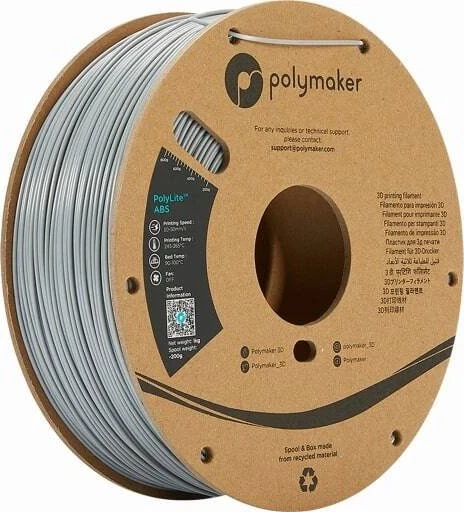 Polymaker PolyLite ABS, schwarz, Spule, 1.75mm, 1.00kg