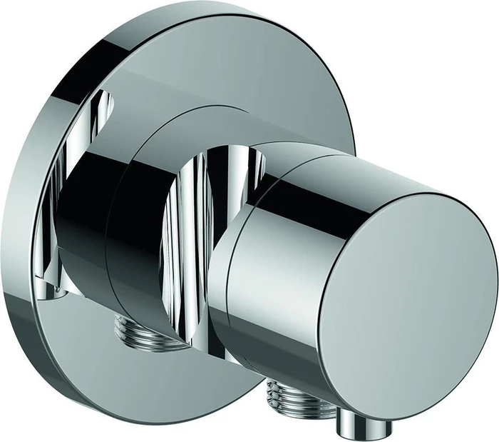 Keuco IXMO 59549 Comfort 3-Wege Ab- und Umstellventil mit Schlauchanschluss und Brausehalter rund edelstahl-finish