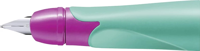 STABILO EASYbirdy Griffstück mit Ersatzfeder mittel RH, türkis/neonpink