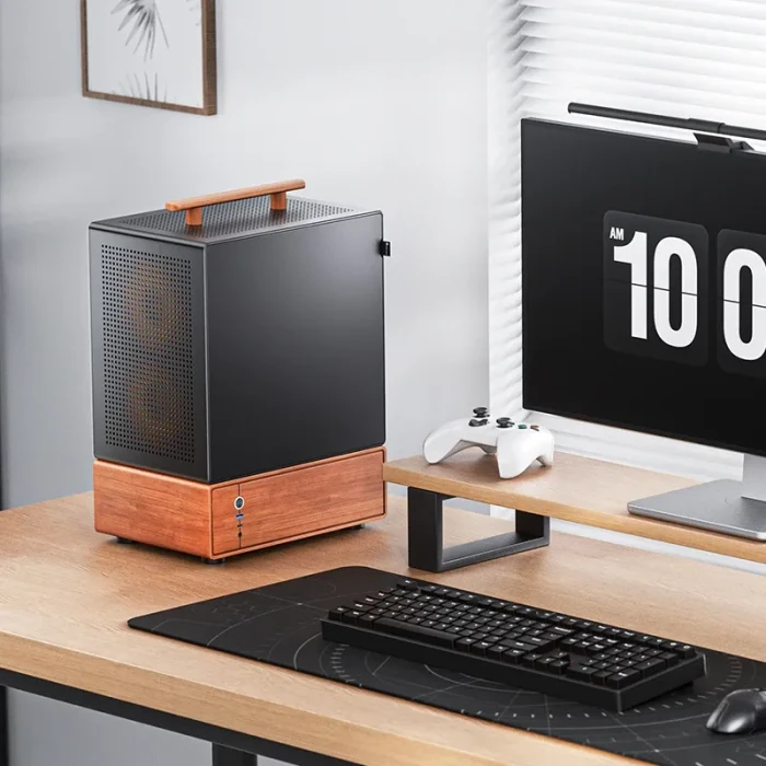 Jonsbo T7 Black, schwarz/braun, Glasfenster