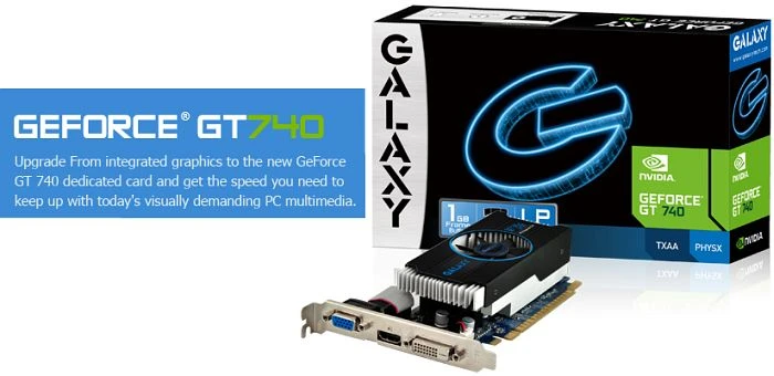 KFA2 GeForce GT 740 OC Slim, 1GB GDDR5, VGA, DVI, HDMI