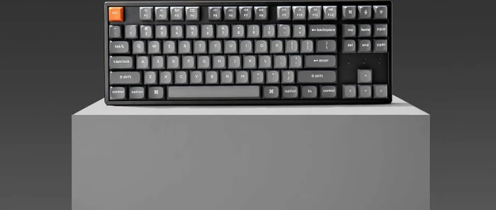 Keychron K8 Max, TKL, schwarz/grau, LEDs weiß, Keychron Super RED, USB/Bluetooth, US