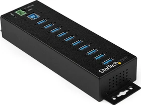 StarTech Industrial Railmount USB-Hub, 10x USB-A 3.0, USB-B 3.0 [Buchse] (HB30A10AME)