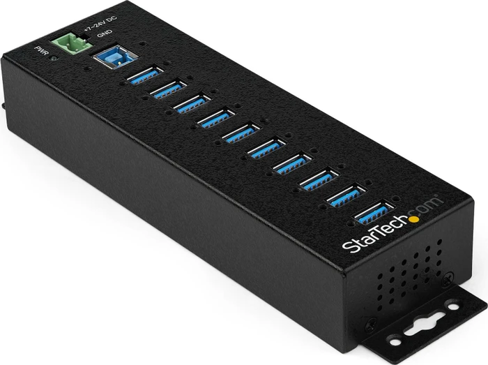 StarTech Industrial Railmount USB-Hub, 10x USB-A 3.0, USB-B 3.0 [Buchse]