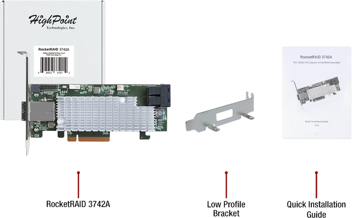 HighPoint RocketRAID 3700 Series 3742A, PCIe 3.0 x8