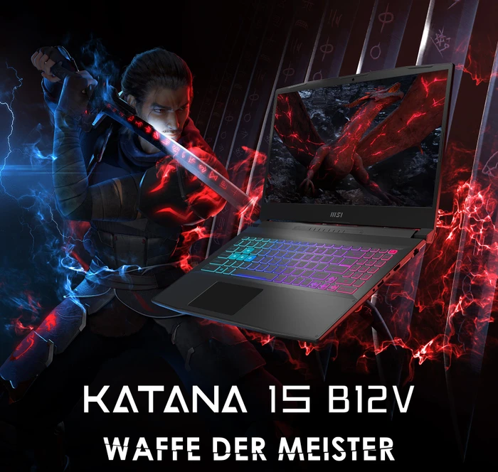 MSI Katana 15 B12VGK-452, Core Black, Core i7-12650H, 16GB RAM, 1TB SSD, GeForce RTX 4070, DE