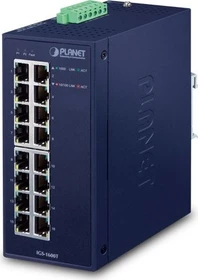 Planet IGS-1600T Industrial Railmount Gigabit Switch, 16x RJ-45
