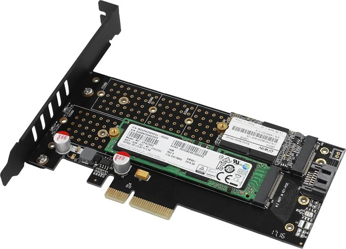Axagon PCIe -> M.2 PCIe, SATA -> M.2 SATA, PCIe 3.0 x4