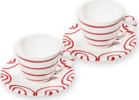 Gmundner Keramik Rotgeflammt Espressotassen-Set für 2,   4-tlg.