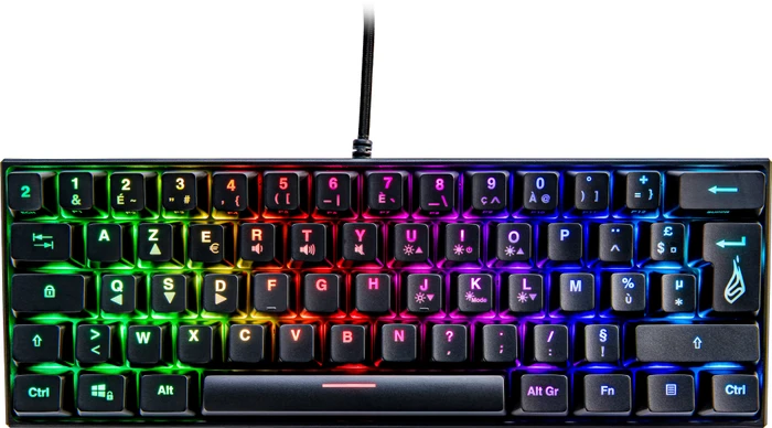 Verbatim SureFire KingPin M1 60% Gaming Keyboard, LEDs RGB, RED Switches, schwarz, USB, FR