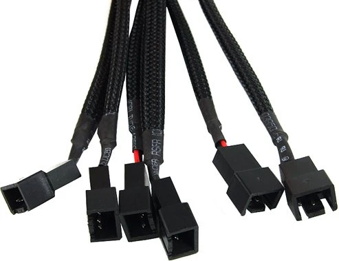 Phobya 3-Pin auf 6x 3-Pin Verteiler, sleeved, 60cm, schwarz
