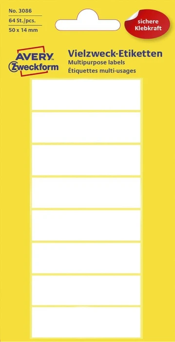Avery-Zweckform Etiketten Sonderformat, 50x14mm, weiß, 8 Blatt (64 Etiketten)