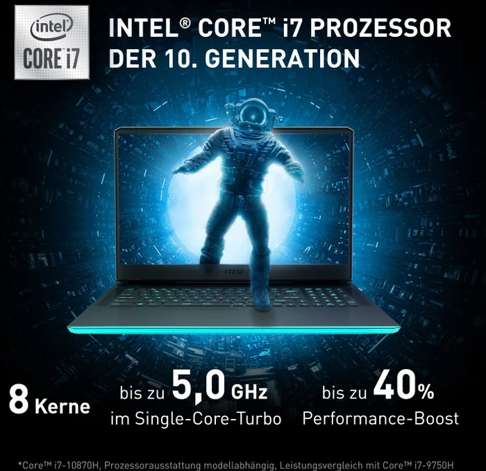 MSI GE76 Raider DC 10UH-628, Core i9-10980HK, 32GB RAM, 2TB SSD, GeForce RTX 3080, DE