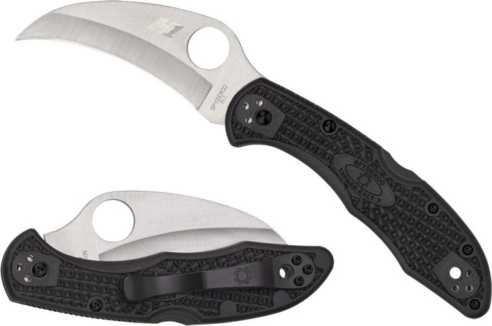 Spyderco Tasman Salt 2 Plain Edge Taschenmesser frn black
