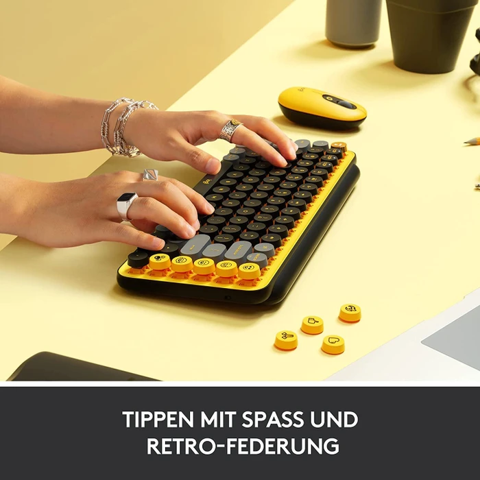 Logitech POP Keys Wireless Mechanical Keyboard, Logi Bolt, Blast, TTC BROWN, USB/Bluetooth, IT