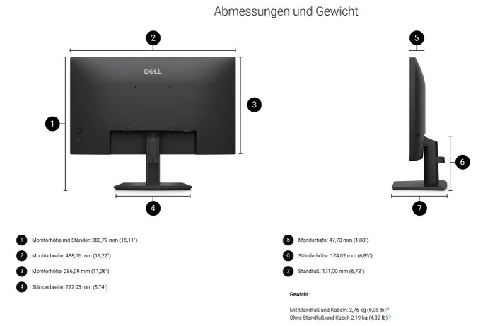 Dell Pro 22 Monitor E2226H, 21.5"