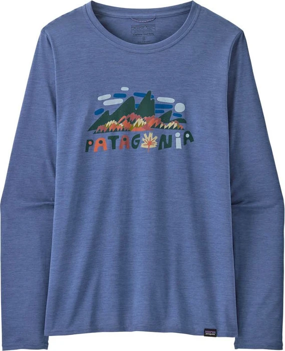 Patagonia Capilene Cool Daily Graphic Funktionsshirt langarm fitz roy foliage: current blue x-dye (Damen)
