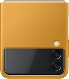 Samsung Leather Cover für Galaxy Z Flip 3 Mustard