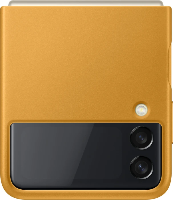 Samsung Leather Cover für Galaxy Z Flip 3 Mustard