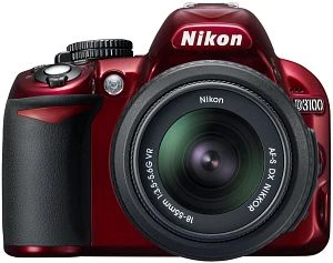 Nikon D3100 rot mit Objektiv AF-S DX 18-55mm 3.5-5.6 G VR